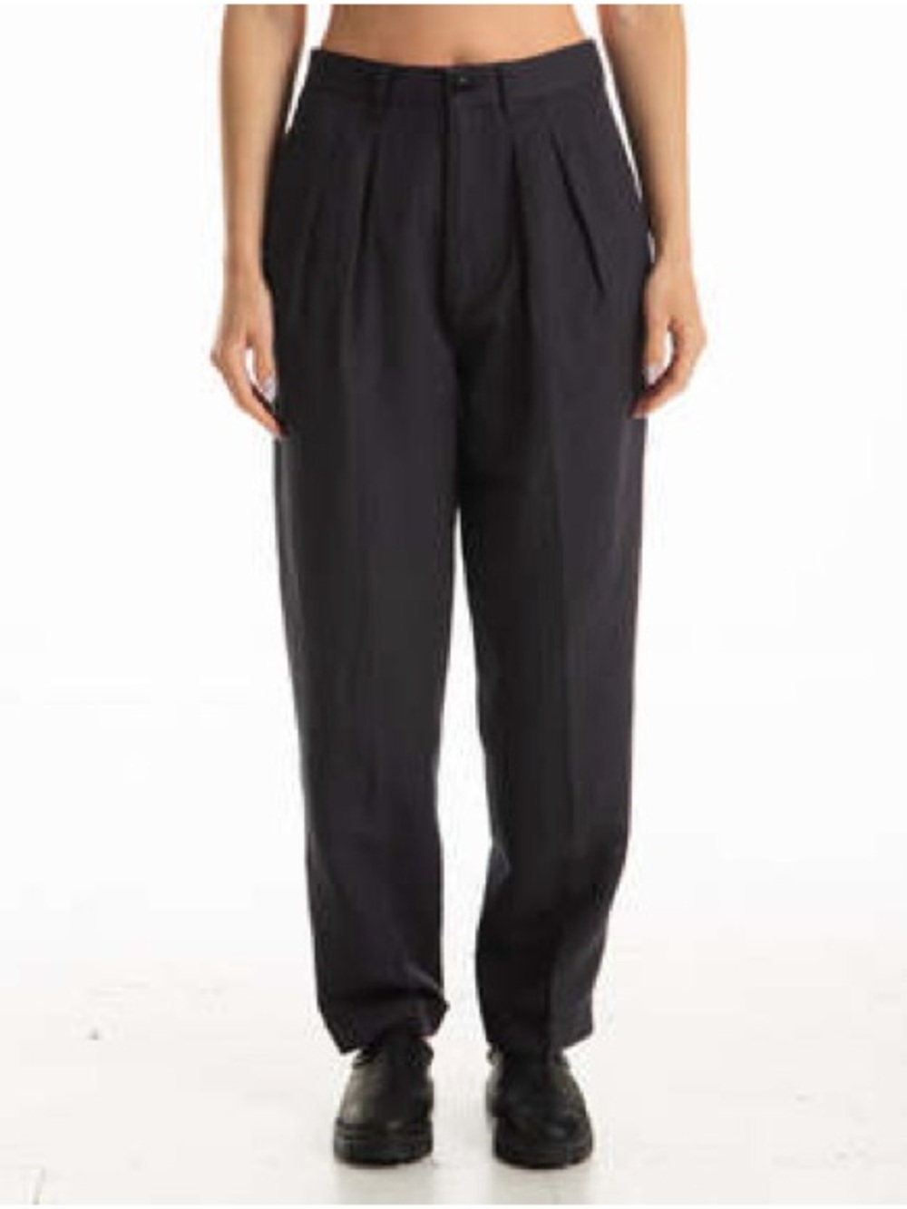 Alex Mill NWT Double-Pleat Pant in Twill Linen Blend Women’s Black Trousers sz 6